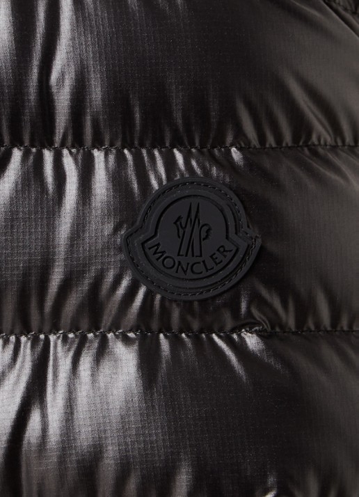 Moncler Gewatteerd jack met donsvulling en logoprint - detail 2 zwart