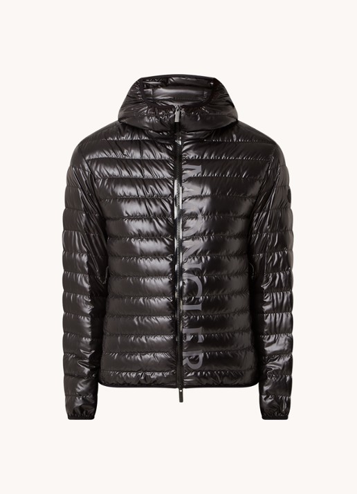 Moncler Gewatteerd jack met donsvulling en logoprint - voorkant 4 zwart
