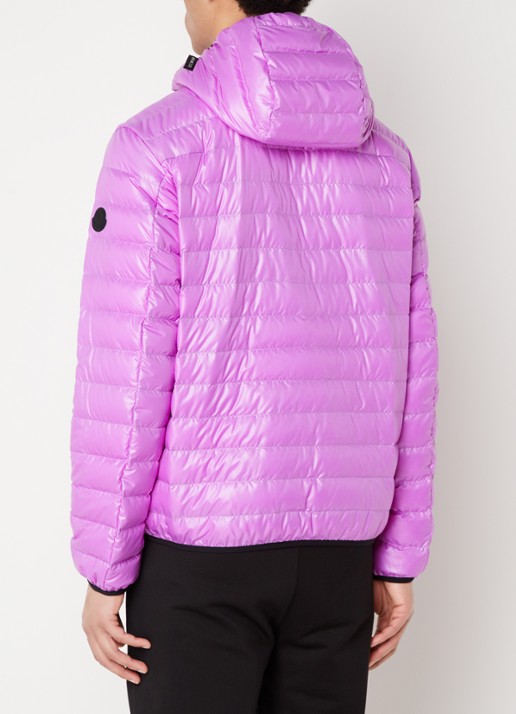 Moncler Gewatteerd jack met donsvulling en logoprint - achterkant lila