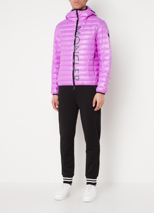 Moncler Gewatteerd jack met donsvulling en logoprint - voorkant 3 lila