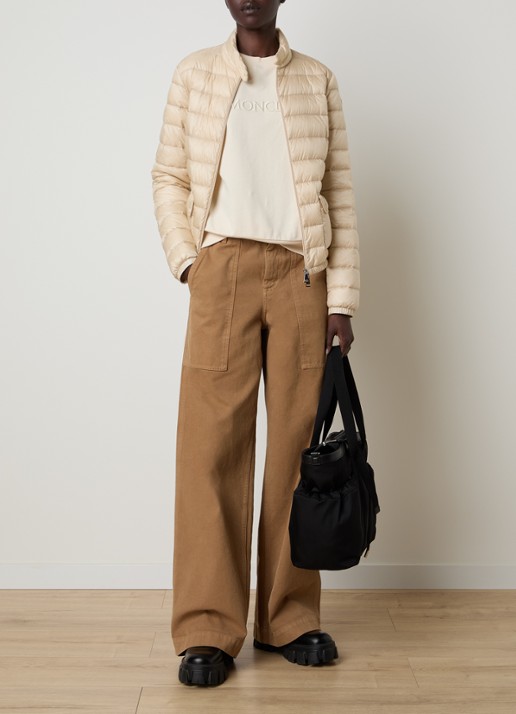 Moncler Gewatteerd jack met donsvulling - voorkant 5 beige