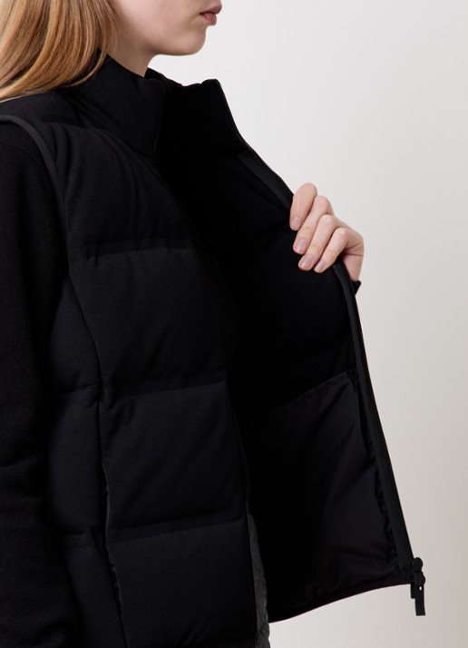 Moncler Gewatteerde bodywarmer met donsvulling en logo - detail 5 zwart