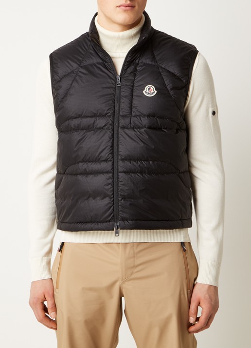 Moncler Gewatteerde bodywarmer met donsvulling - detail 4 zwart