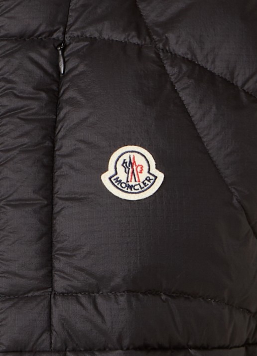 Moncler Gewatteerde bodywarmer met donsvulling - detail 5 zwart