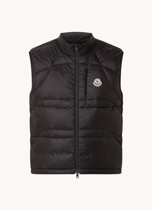 Moncler Gewatteerde bodywarmer met donsvulling - voorkant 2 zwart