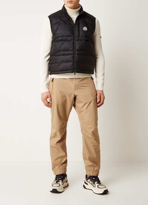Moncler Gewatteerde bodywarmer met donsvulling - voorkant 3 zwart