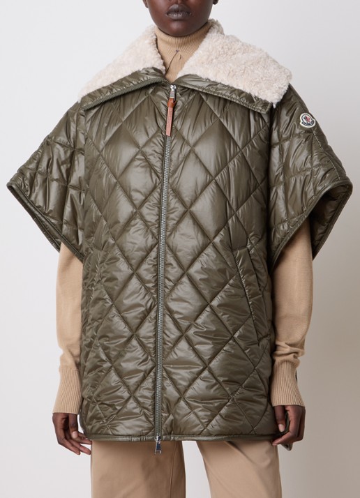Moncler Gewatteerde cape met donsvulling en steekzakken