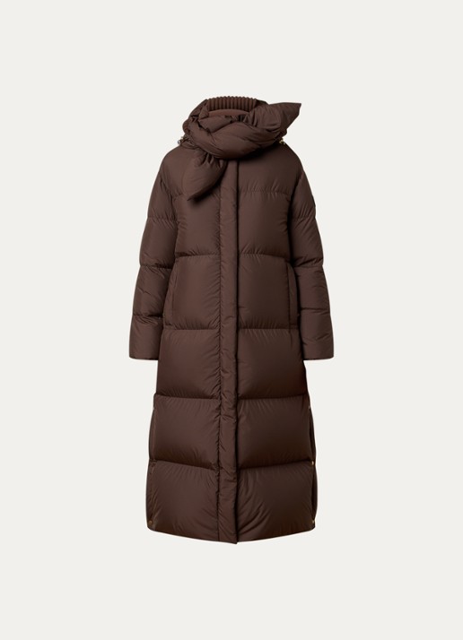 Moncler Gewatteerde jas met steekzakken - voorkant bruin