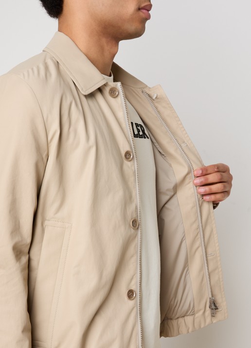 Moncler Gilben jack met ritszakken en logo - detail 3 beige