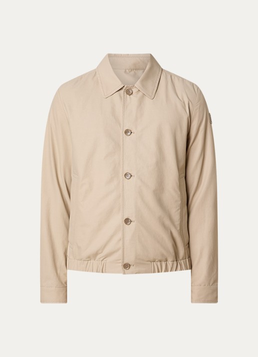 Moncler Gilben jack met ritszakken en logo - voorkant 5 beige