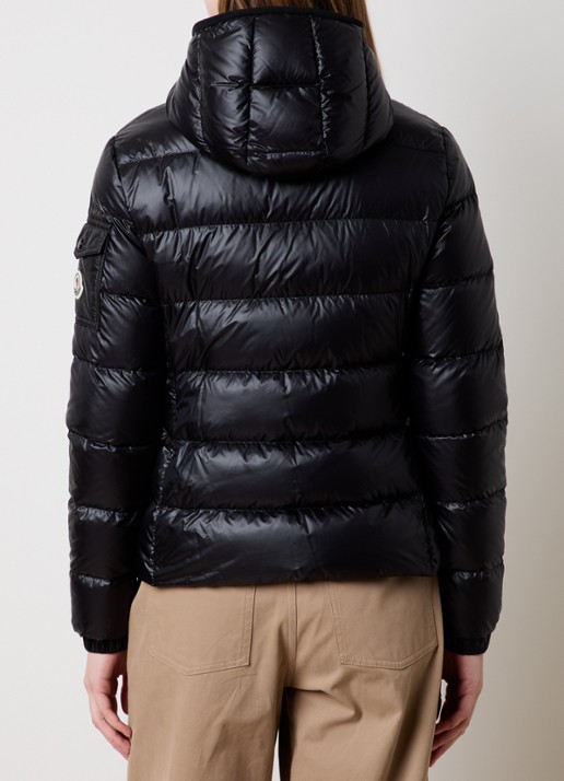 Moncler Gles gewatteerd jack met donsvulling en capuchon - achterkant zwart