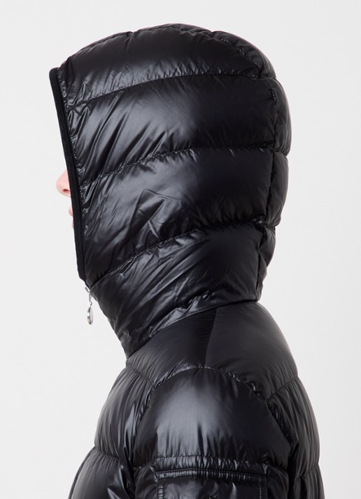 Moncler Gles gewatteerd jack met donsvulling en capuchon - detail 4 zwart