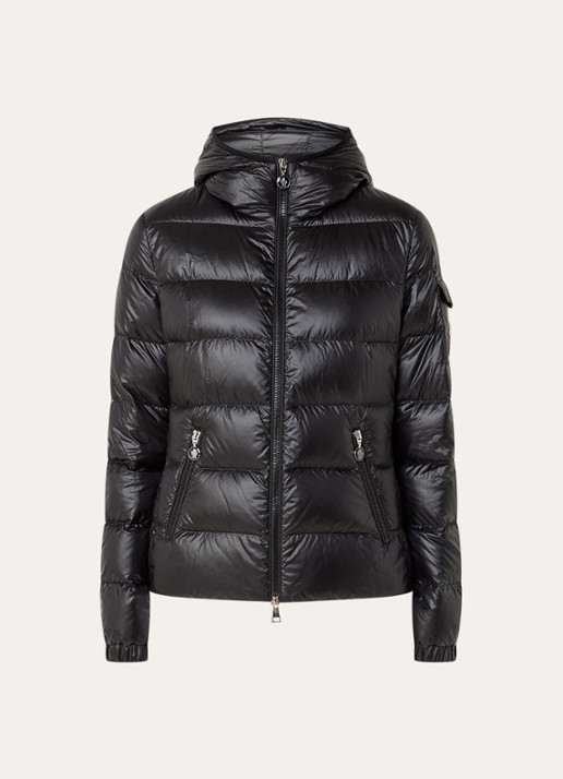 Moncler Gles gewatteerd jack met donsvulling en capuchon - voorkant 5 zwart
