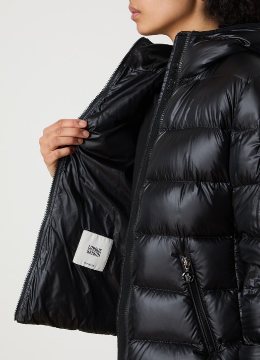 Moncler Glesse pufferjack met donsvulling en capuchon - detail 5 zwart