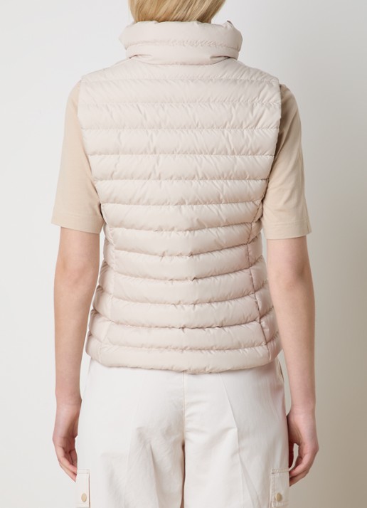 Moncler Granes gewatteerde bodywarmer met donsvulling en ritszakken - achterkant creme