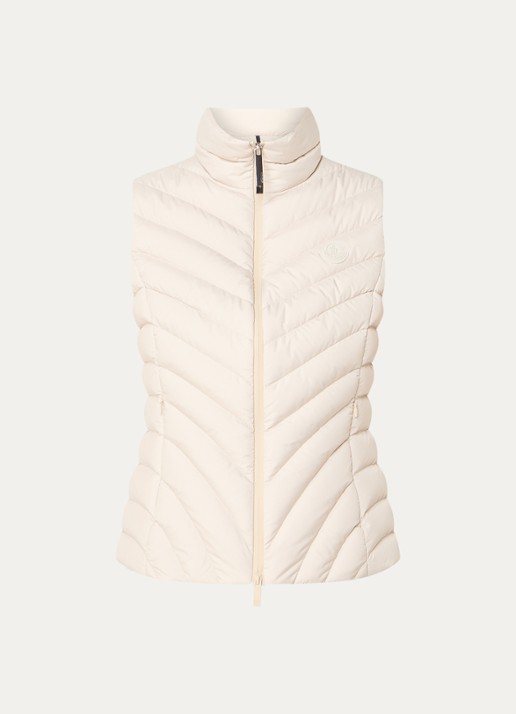 Moncler Granes gewatteerde bodywarmer met donsvulling en ritszakken - voorkant 2 creme