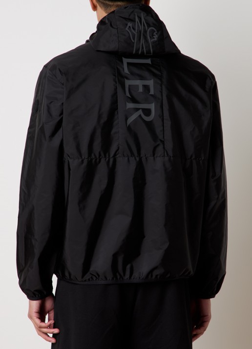Moncler Granier windjack met backprint en waterafstotende coating - achterkant zwart
