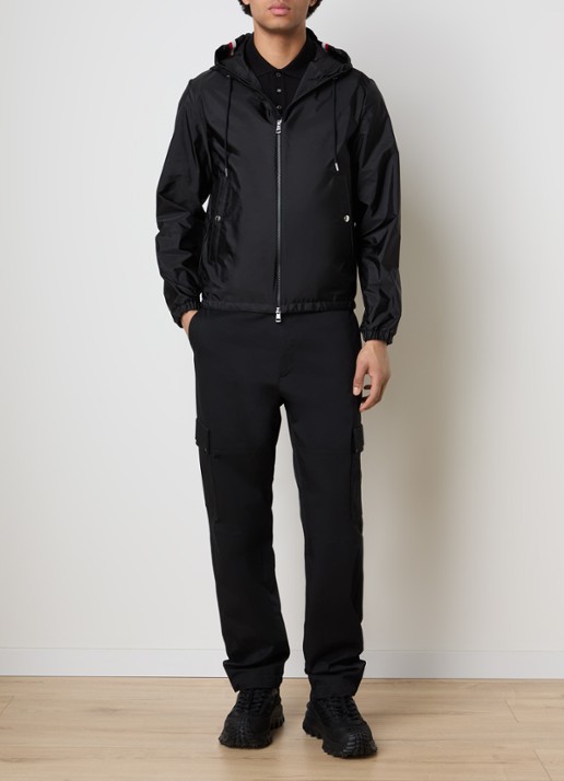 Moncler Grimpeurs windjack met capuchon en steekzakken - voorkant 6 zwart