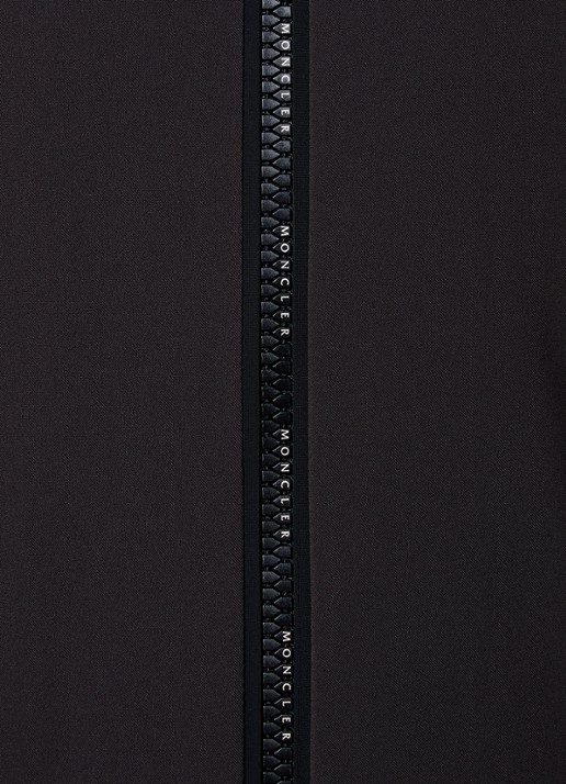 Moncler Grofgebreid vest van scheerwol met gewatteerd voorpand - detail 2 donkerbruin