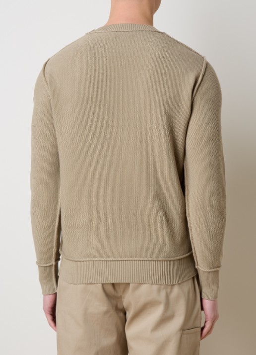 Moncler Grofgebreide trui met logo - achterkant 5 khaki