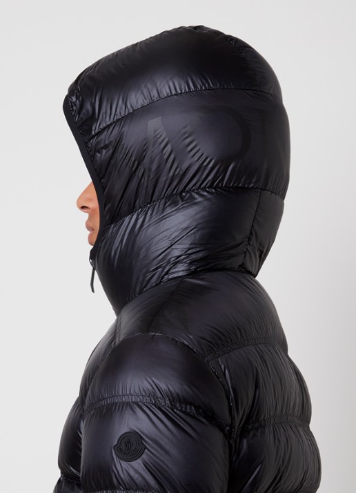 Moncler Guadiana puffer jack met donsvulling en capuchon - detail 3 zwart
