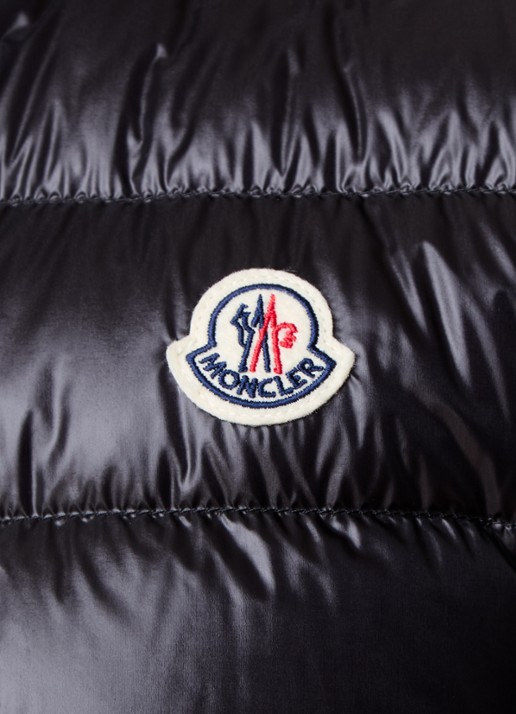 Moncler Gui gewatteerde bodywarmer met donsvulling en logo - detail 3 zwart