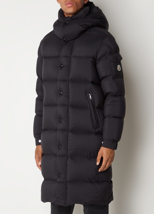 Moncler Hanoverian puffer jas met donsvulling en afneembare capuchon - detail 4 zwart