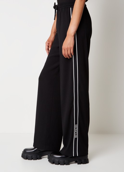 Moncler High waist loose fit trackpants met logoband - detail 3 zwart