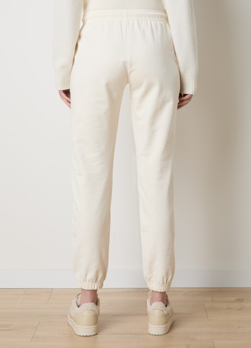 Moncler High waist tapered fit joggingbroek met logo - achterkant 3 creme