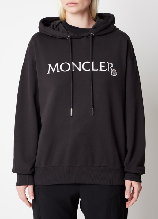 Moncler Hoodie met logoborduring - detail 3 zwart