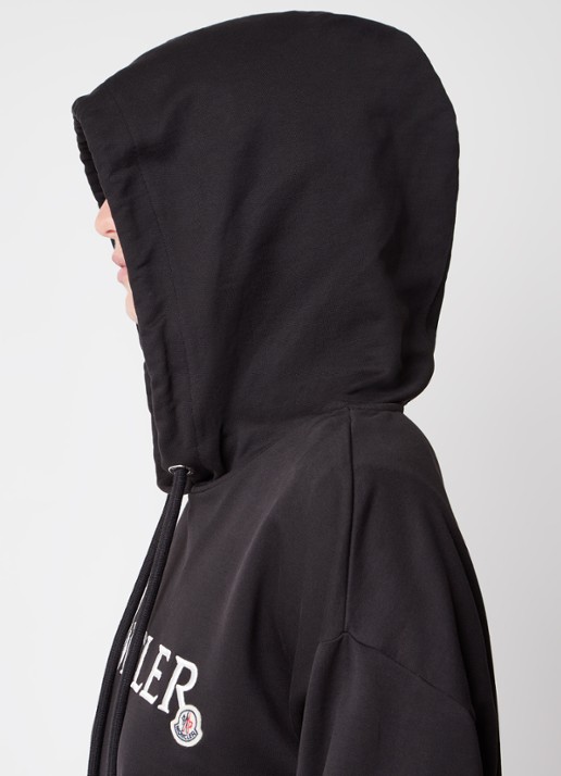 Moncler Hoodie met logoborduring - detail 4 zwart