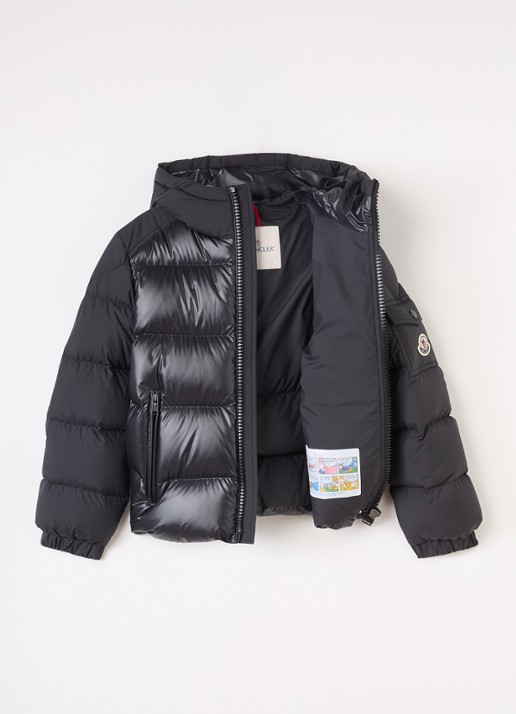 Moncler Hyoseris pufferjack met donsvulling - voorkant 3 zwart