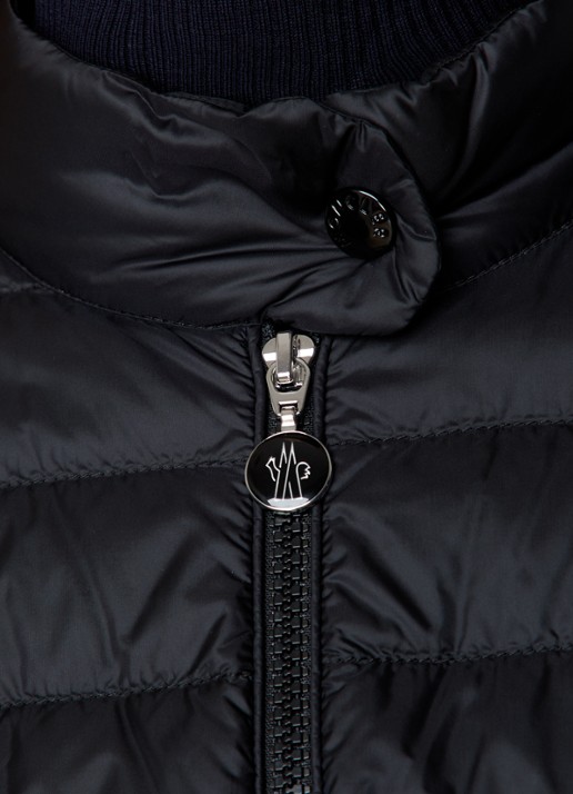 Moncler Igelle gewatteerd jack met donsvulling en logoborduring - detail 6 zwart