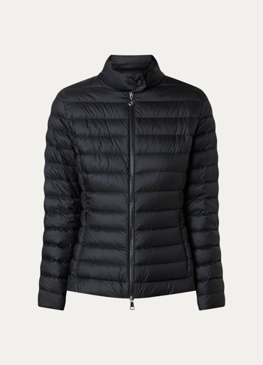 Moncler Igelle gewatteerd jack met donsvulling en ritszakken - voorkant 2 zwart