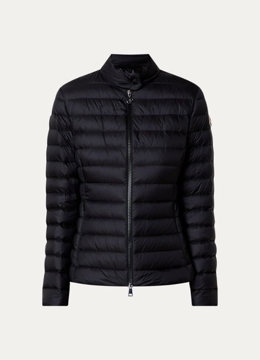 Moncler Igelle gewatteerde jas met donsvulling en logo - voorkant 5 zwart