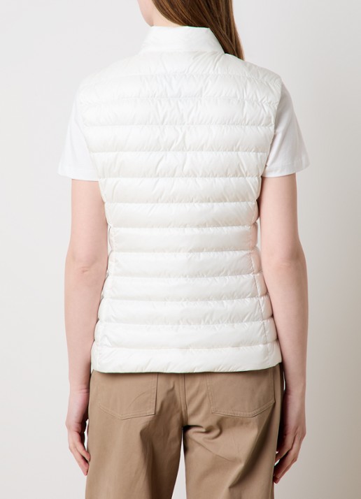 Moncler Igens gewatteerde bodywarmer met donsvulling en logo - achterkant 6 gebroken wit