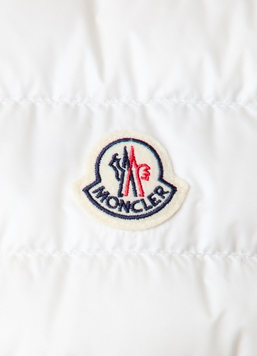 Moncler Igens gewatteerde bodywarmer met donsvulling en logo - detail 5 gebroken wit