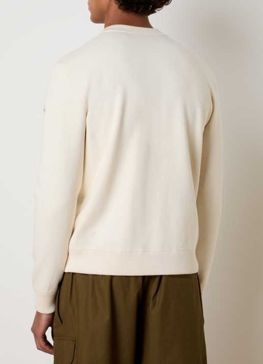 Moncler Intarsia sweater met borduring - achterkant creme