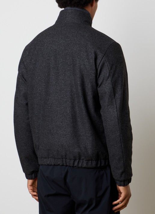 Moncler Jack in wolblend met steekzakken - achterkant 4 antraciet