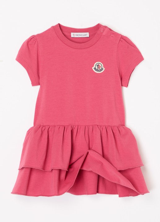 Moncler Jurk met logoborduring - voorkant 2 rood