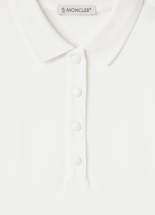 Moncler Jurk met polokraag en logo - detail 3 wit