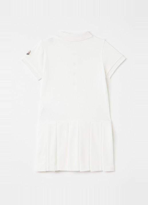 Moncler Jurk met polokraag en logo - voorkant 2 wit