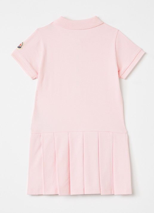 Moncler Jurk met polokraag en logo - voorkant 2 roze