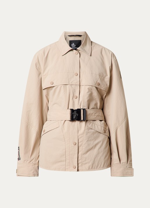 Moncler Kaeng jack met ceintuur - voorkant beige