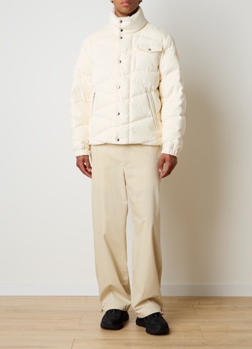 Moncler Kaver puffer jack van corduroy met donsvulling - voorkant 5 gebroken wit