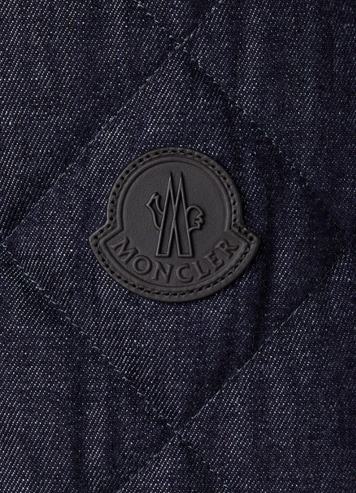 Moncler Kryen gewatteerde jack van denim met donsvulling en quilt patroon - detail 5 indigo