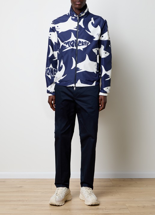 Moncler Lachat reversible jack met opbergbare capuchon - voorkant 6 donkerblauw