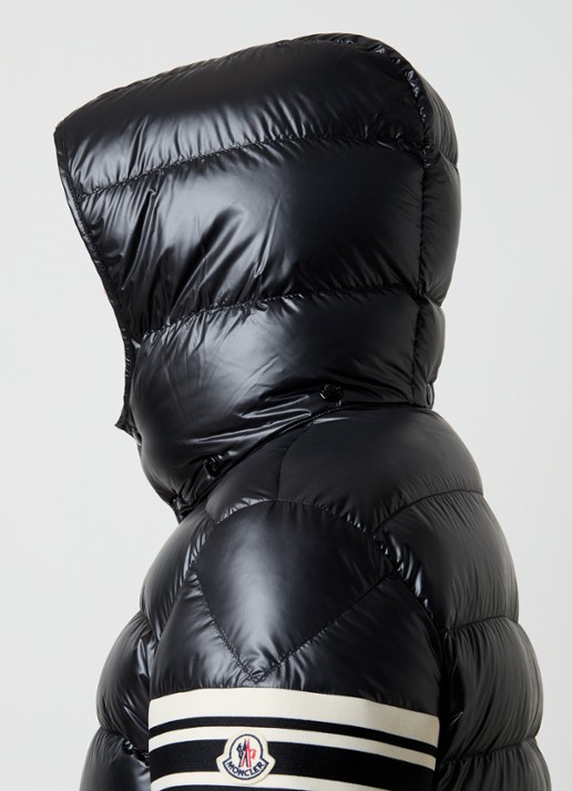 Moncler Landre puffer jack met donsvulling en afneembare capuchon - detail 3 zwart