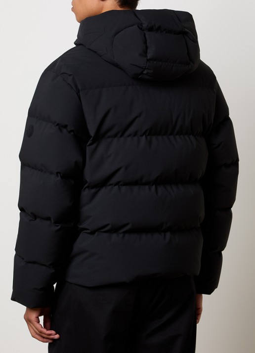 Moncler Languedoc puffer jack met donsvulling en capuchon - achterkant 6 zwart