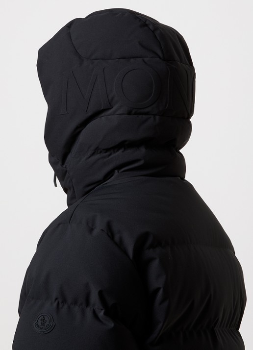 Moncler Languedoc puffer jack met donsvulling en capuchon - detail 4 zwart